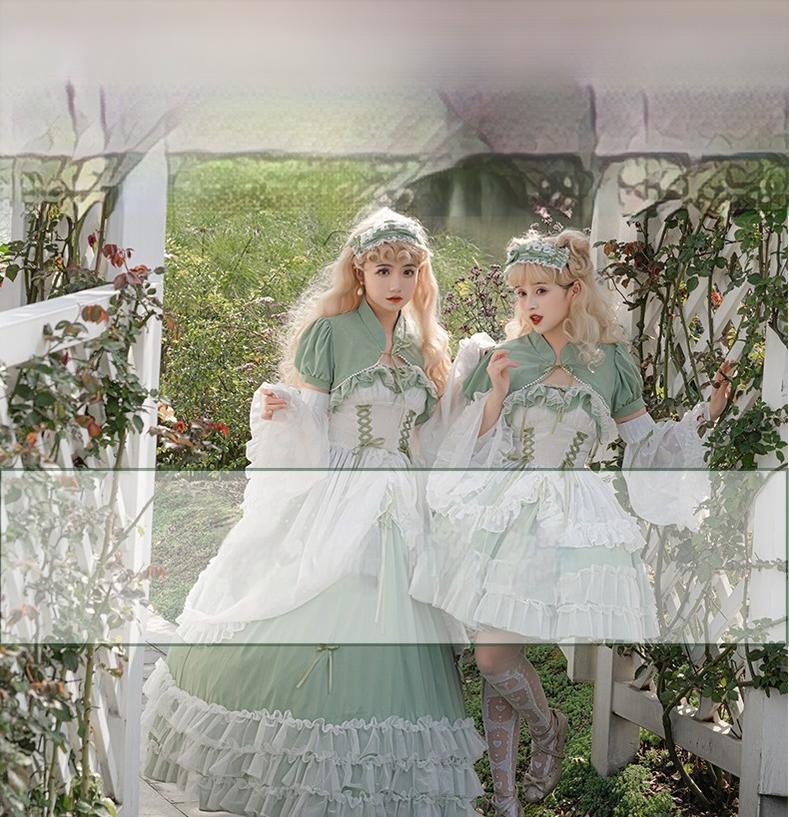 Daydream Whisper - Toting Basil - Wedding Lolita Dress Accessories Bolero Necklace Cuffs Side Clip - Image 14
