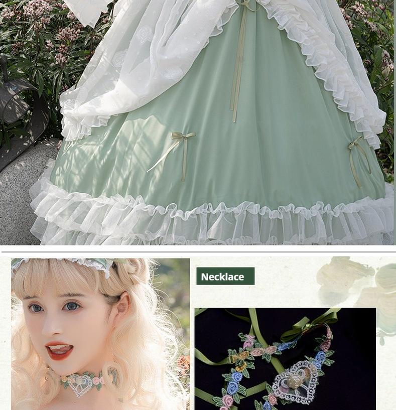 Daydream Whisper - Toting Basil - Wedding Lolita Dress Accessories Bolero Necklace Cuffs Side Clip - Image 15