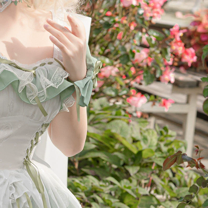 Daydream Whisper - Toting Basil - Wedding Lolita Dress Accessories Bolero Necklace Cuffs Side Clip - Image 3