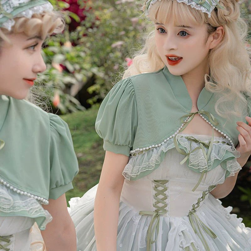Daydream Whisper - Toting Basil - Wedding Lolita Dress Accessories Bolero Necklace Cuffs Side Clip - Image 4