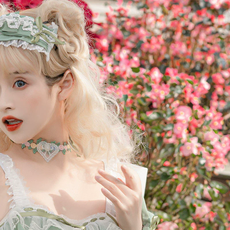Daydream Whisper - Toting Basil - Wedding Lolita Dress Accessories Bolero Necklace Cuffs Side Clip - Image 6