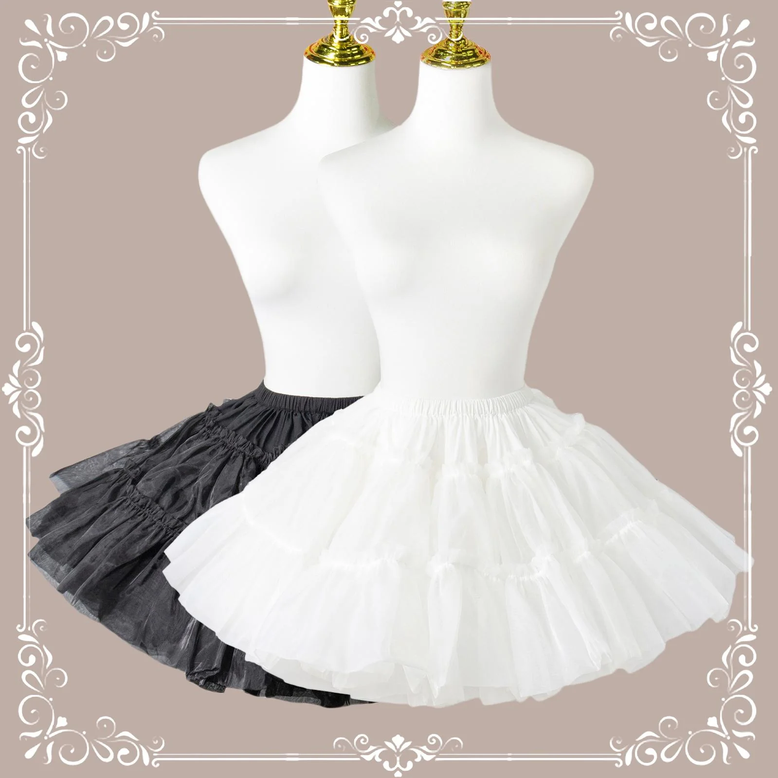 Short A Line Petticoat Collection, 13.8" (35 cm) Length, Mini to Extreme Puffy - Image 11