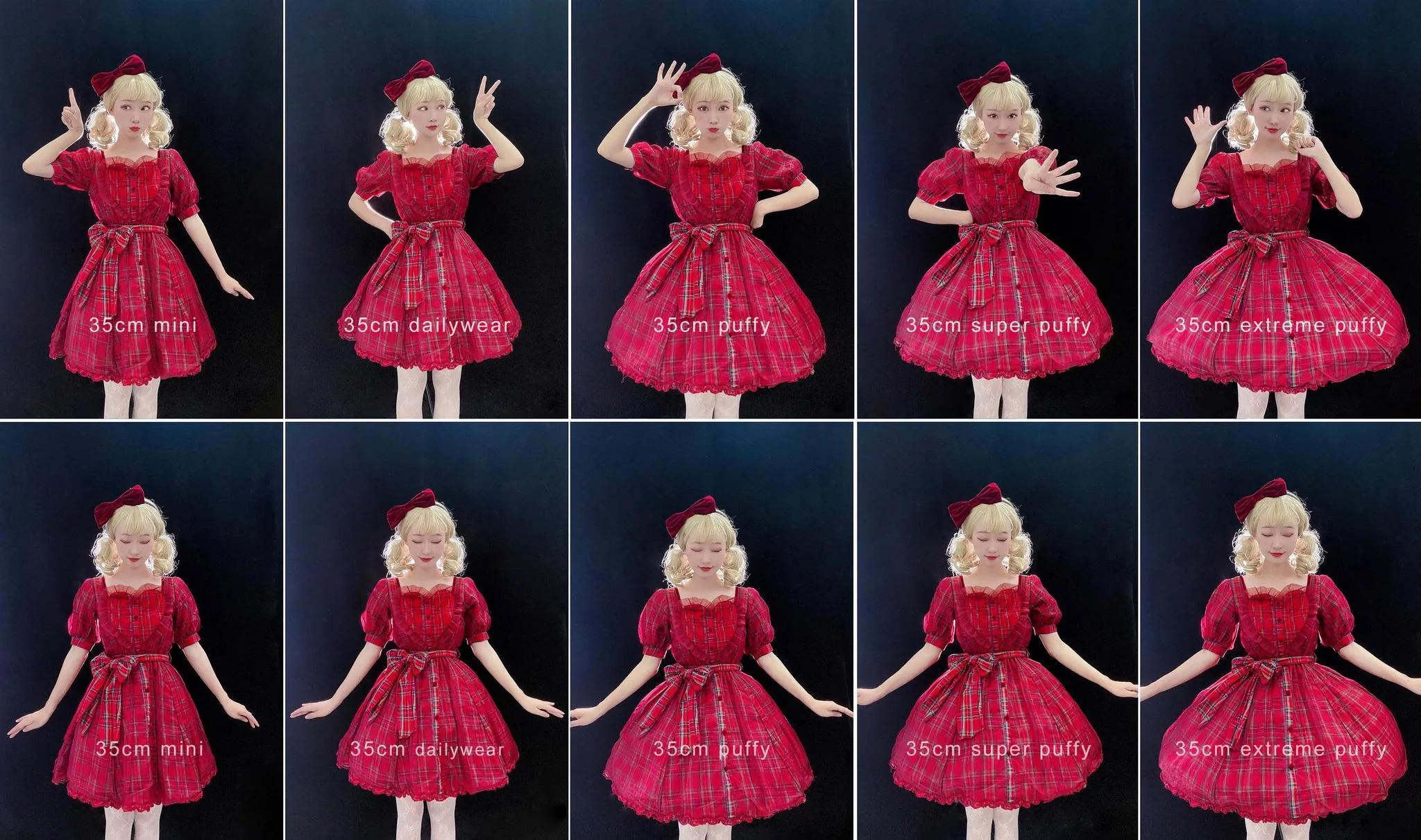 Short A Line Petticoat Collection, 13.8" (35 cm) Length, Mini to Extreme Puffy - Image 8