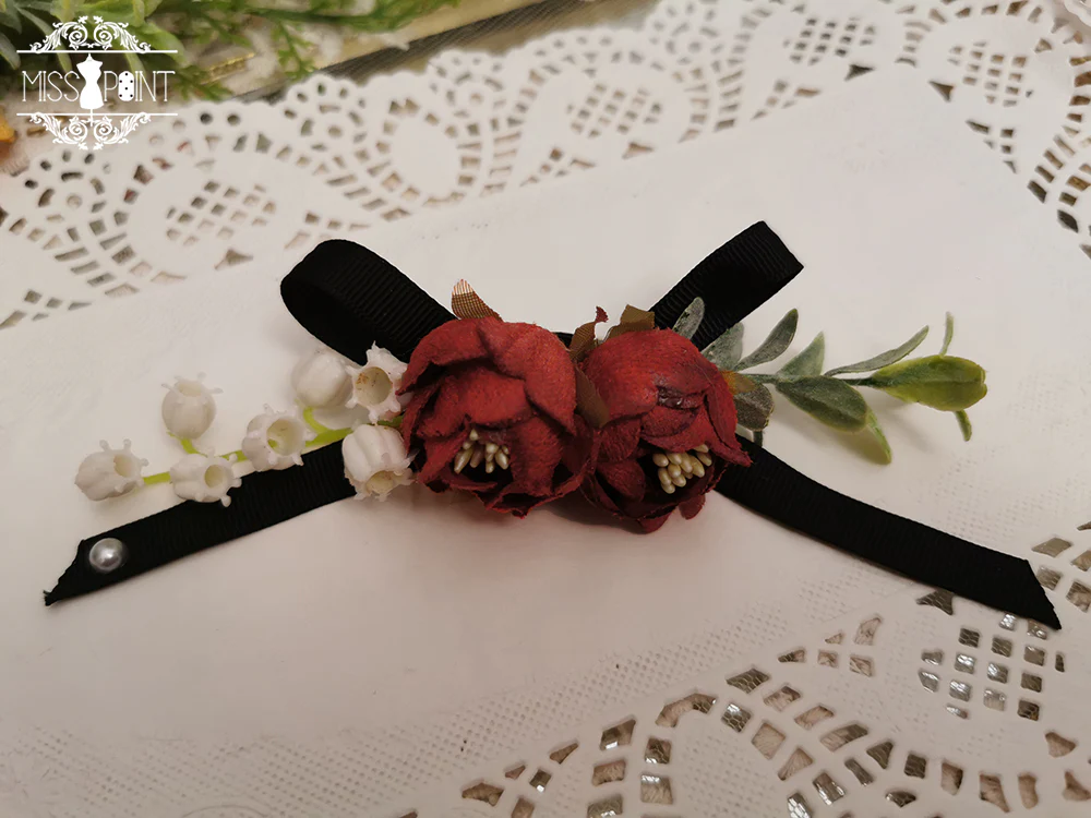 Miss point - Sally's Garden - Lolita Flower Bow Lace Necklace - Image 15