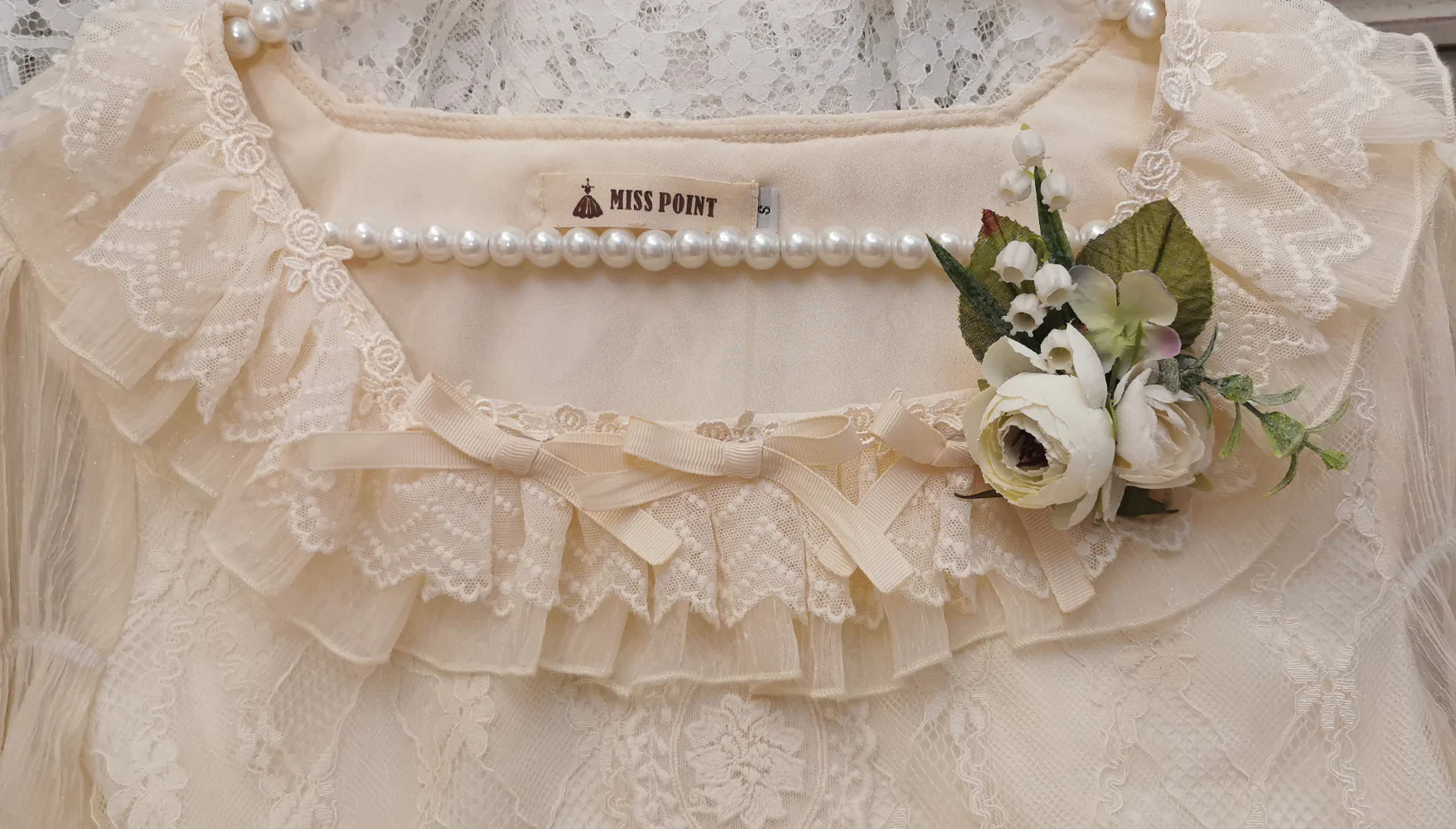 Miss point - Sally's Garden - Lolita Flower Bow Lace Necklace - Image 24