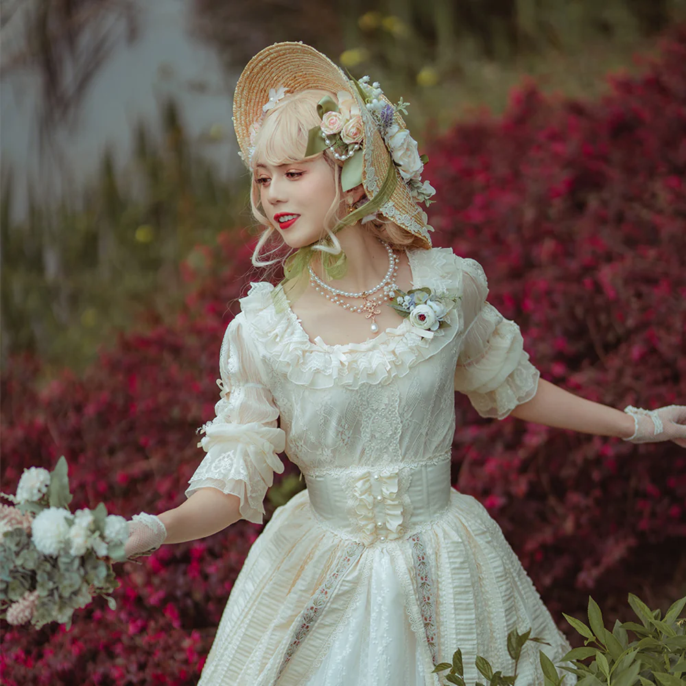 Miss point - Sally's Garden - Lolita Flower Bow Lace Necklace - Image 9