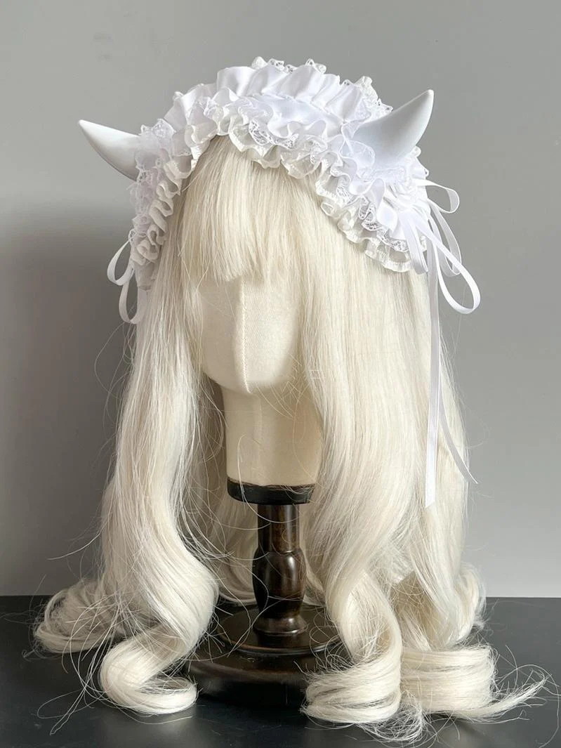 Gothic Lolita Halloween KC Devil Horn Hairband Customizable Color - Image 11