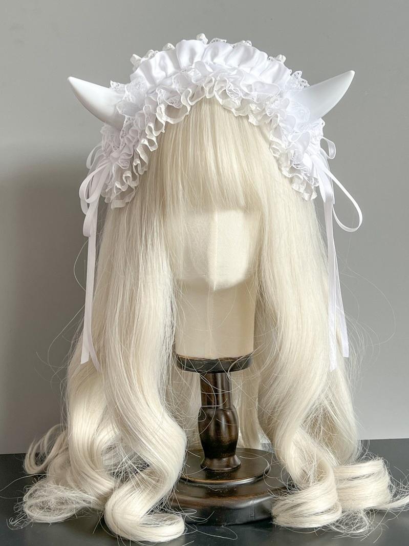 Gothic Lolita Halloween KC Devil Horn Hairband Customizable Color - Image 12