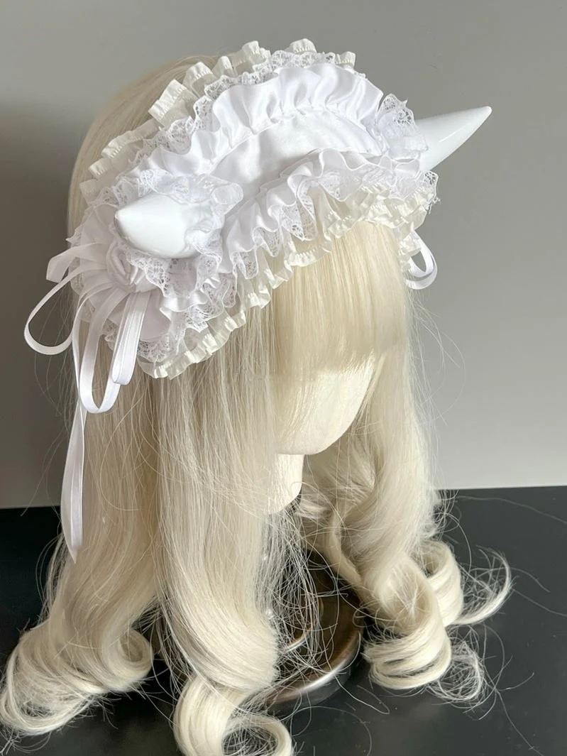 Gothic Lolita Halloween KC Devil Horn Hairband Customizable Color - Image 13