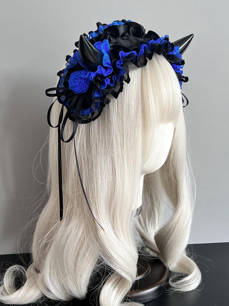 Gothic Lolita Halloween KC Devil Horn Hairband Customizable Color - Image 14