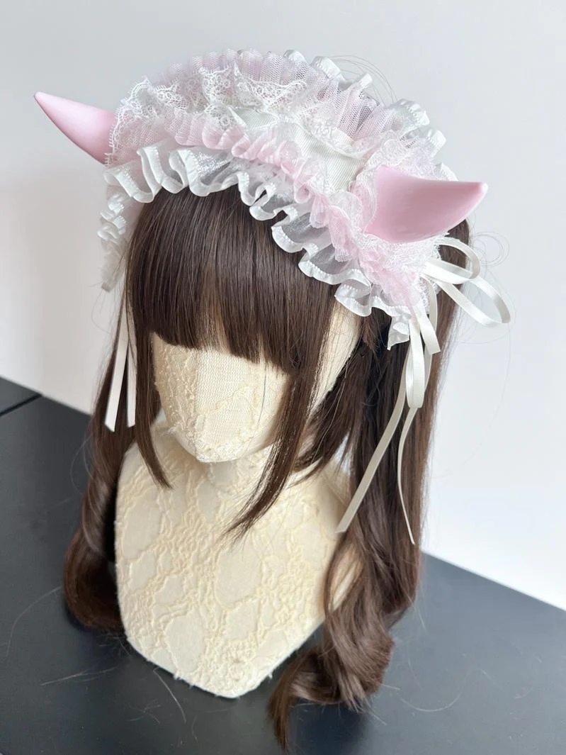Gothic Lolita Halloween KC Devil Horn Hairband Customizable Color - Image 16