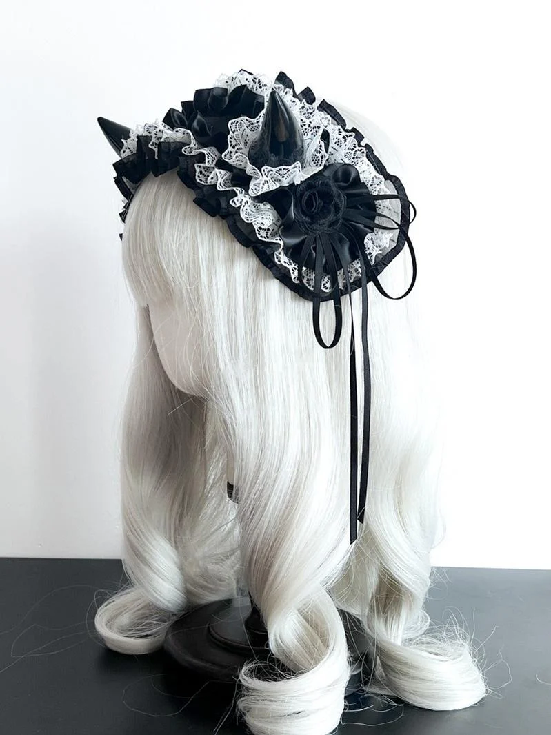 Gothic Lolita Halloween KC Devil Horn Hairband Customizable Color - Image 20