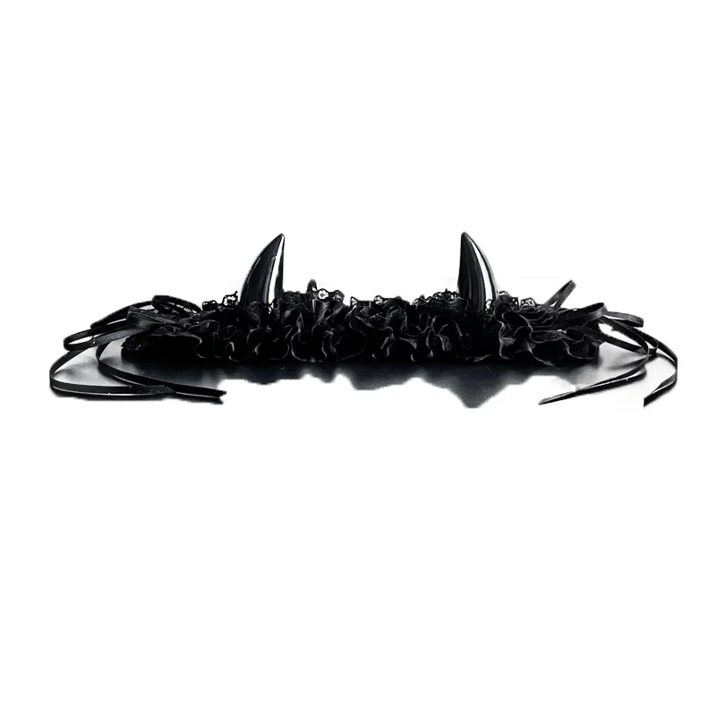 Gothic Lolita Halloween KC Devil Horn Hairband Customizable Color - Image 26