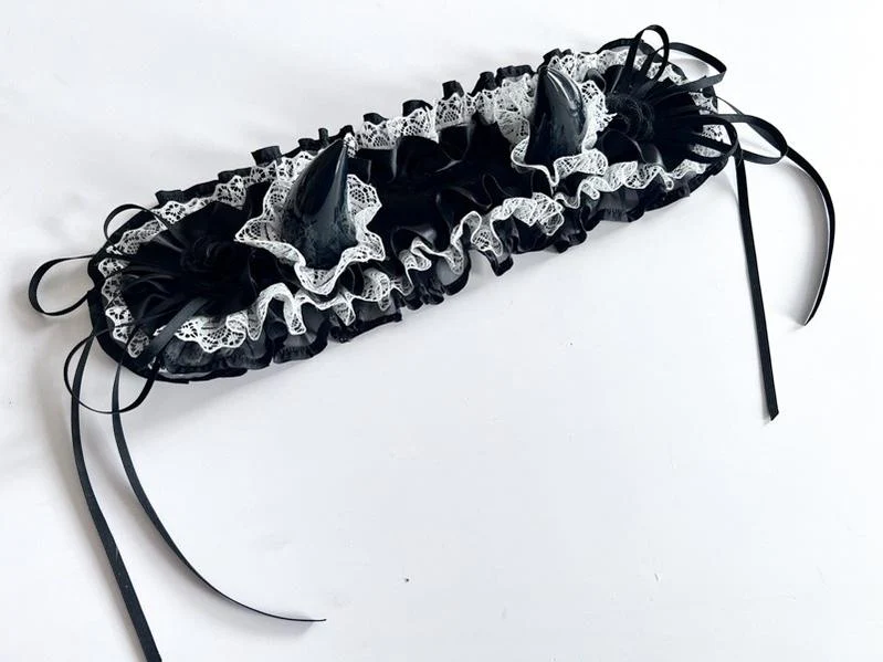 Gothic Lolita Halloween KC Devil Horn Hairband Customizable Color - Image 34