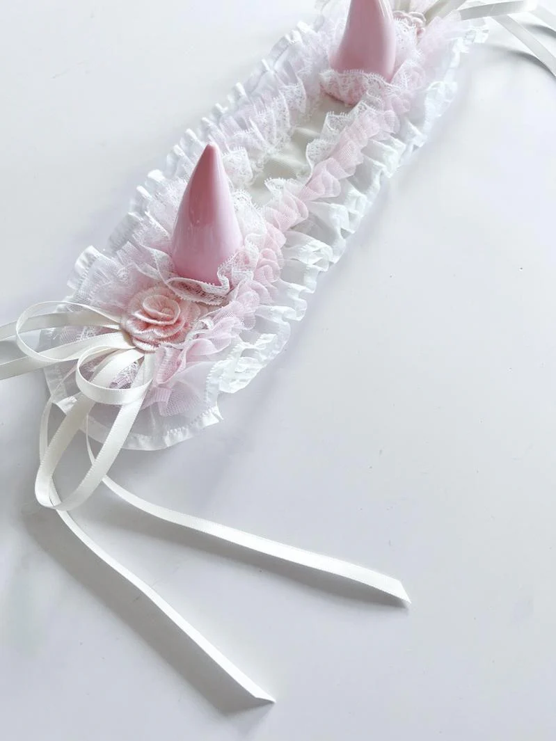 Gothic Lolita Halloween KC Devil Horn Hairband Customizable Color - Image 37