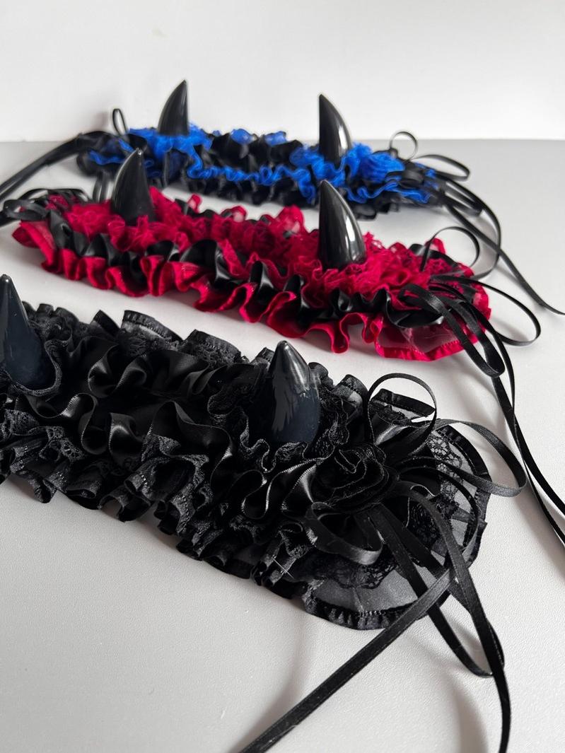 Gothic Lolita Halloween KC Devil Horn Hairband Customizable Color - Image 43