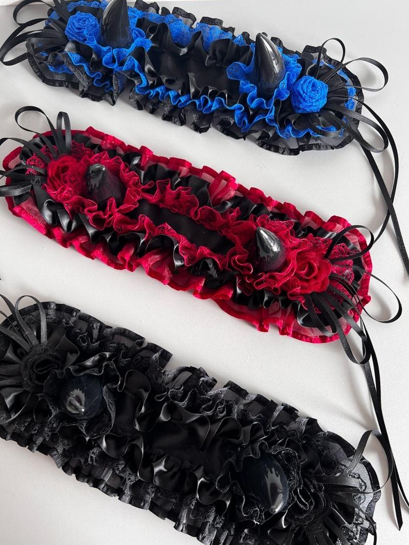 Gothic Lolita Halloween KC Devil Horn Hairband Customizable Color - Image 44