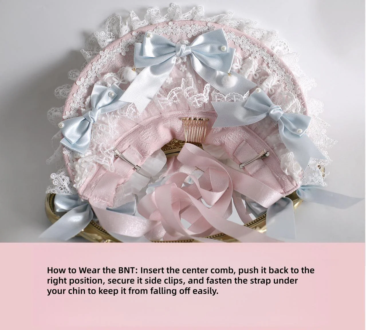 Lolita Headdress, Bunny Ear KC, Embroidered Lace - Image 12