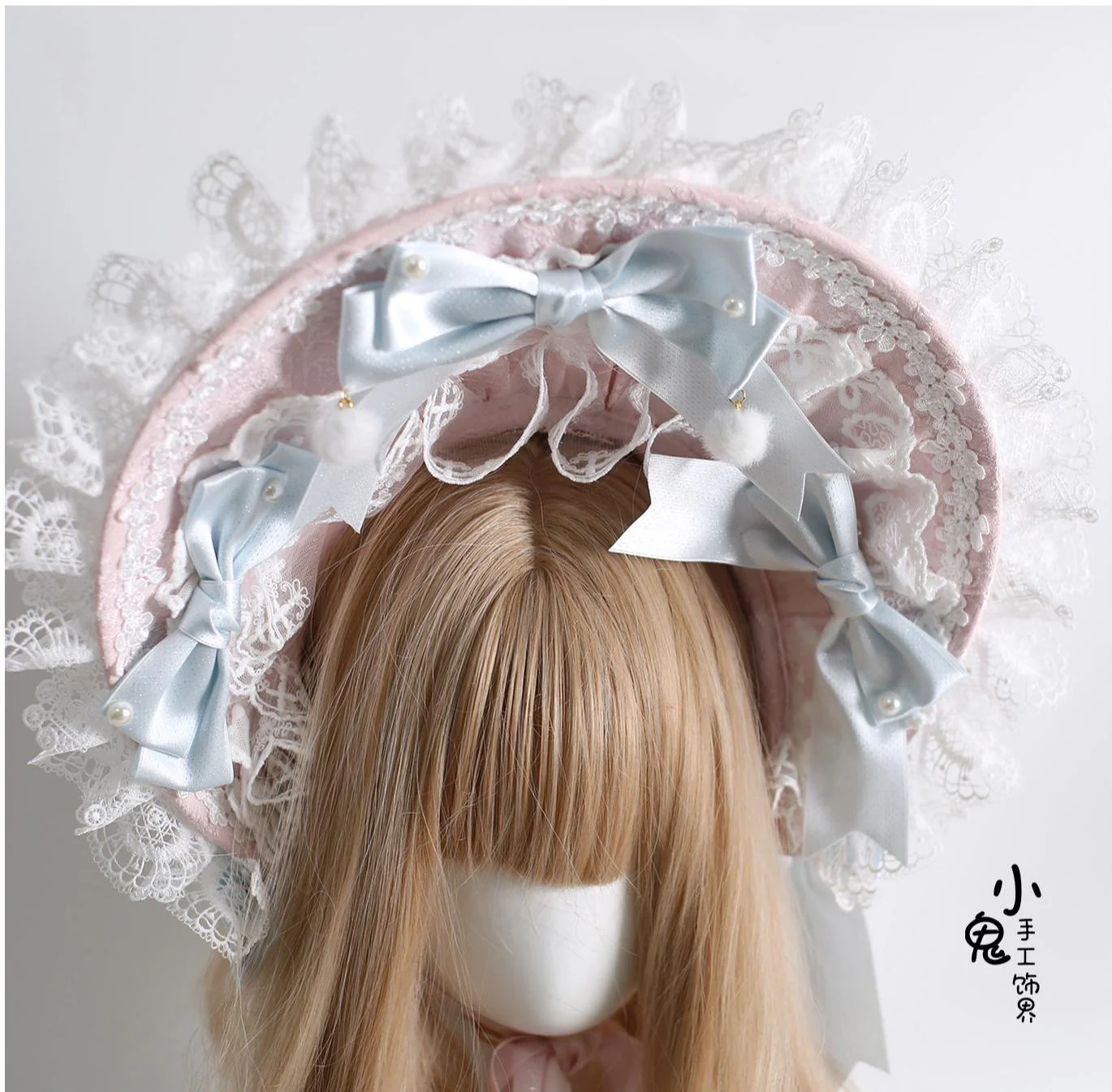Lolita Headdress, Bunny Ear KC, Embroidered Lace - Image 17
