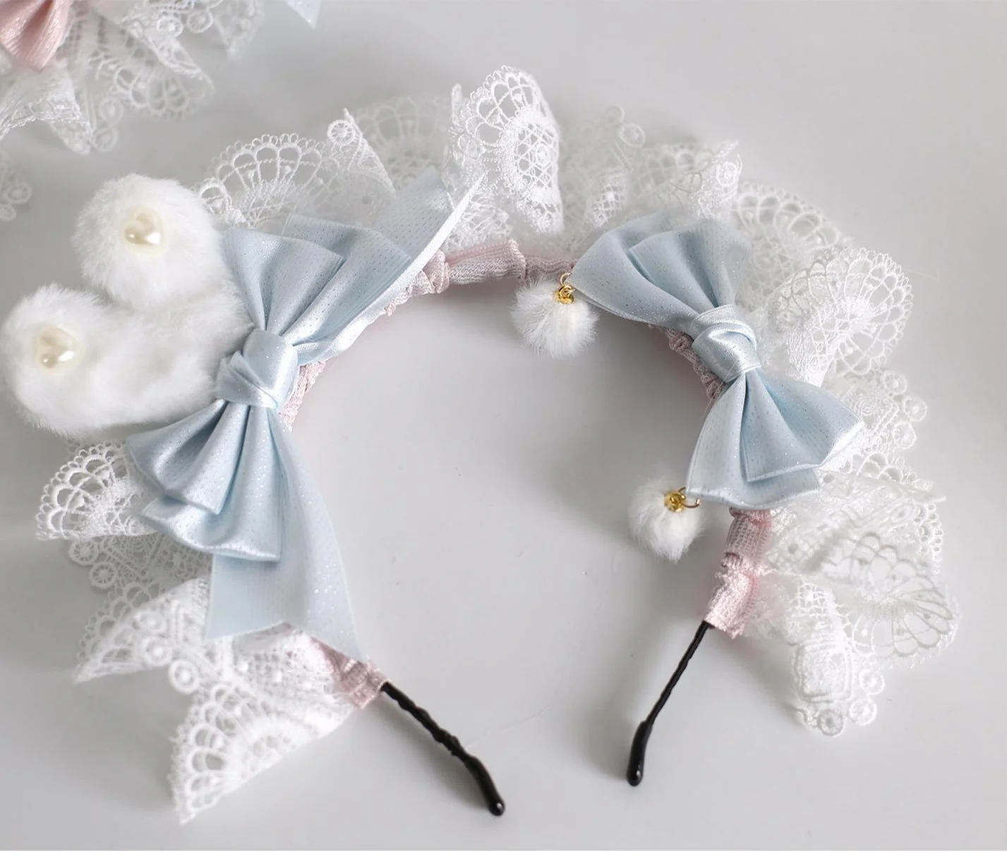 Lolita Headdress, Bunny Ear KC, Embroidered Lace - Image 23