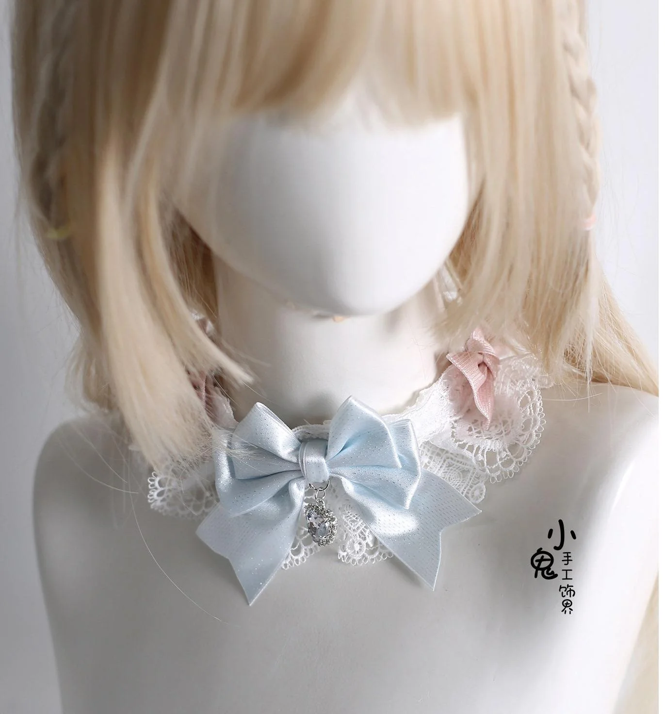 Lolita Headdress, Bunny Ear KC, Embroidered Lace - Image 6
