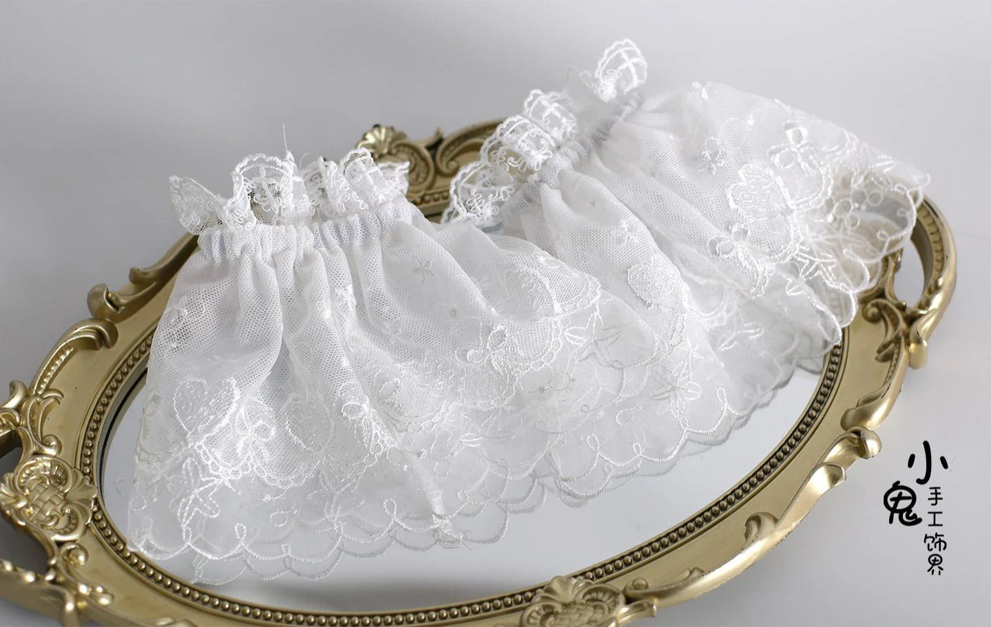 Lolita Headdress, Bunny Ear KC, Embroidered Lace - Image 9
