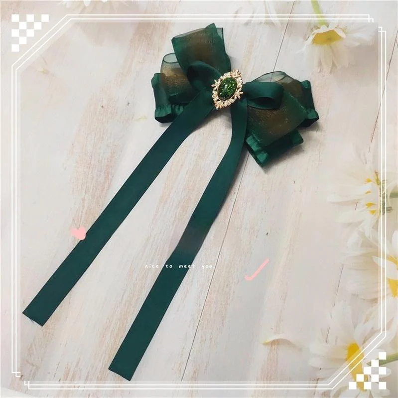 MoXiaoqing Handmade - Elegant Lolita HeaddressDark Green Butterfly Hair Accessory Choker - Image 10