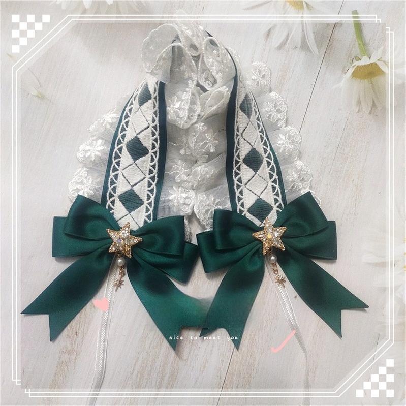 MoXiaoqing Handmade - Elegant Lolita HeaddressDark Green Butterfly Hair Accessory Choker - Image 12