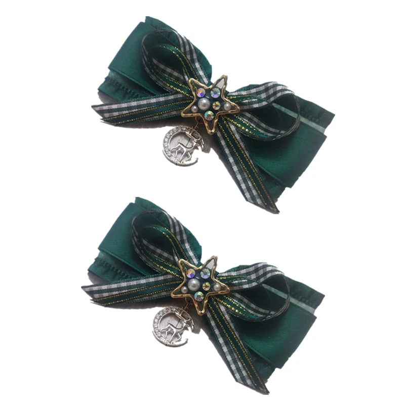 MoXiaoqing Handmade - Elegant Lolita HeaddressDark Green Butterfly Hair Accessory Choker - Image 5