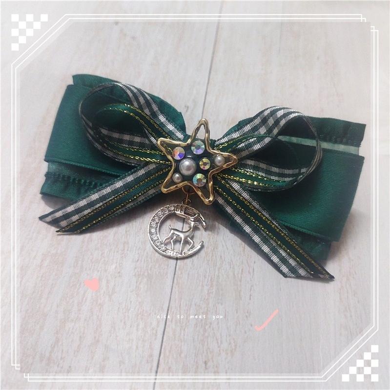MoXiaoqing Handmade - Elegant Lolita HeaddressDark Green Butterfly Hair Accessory Choker - Image 7