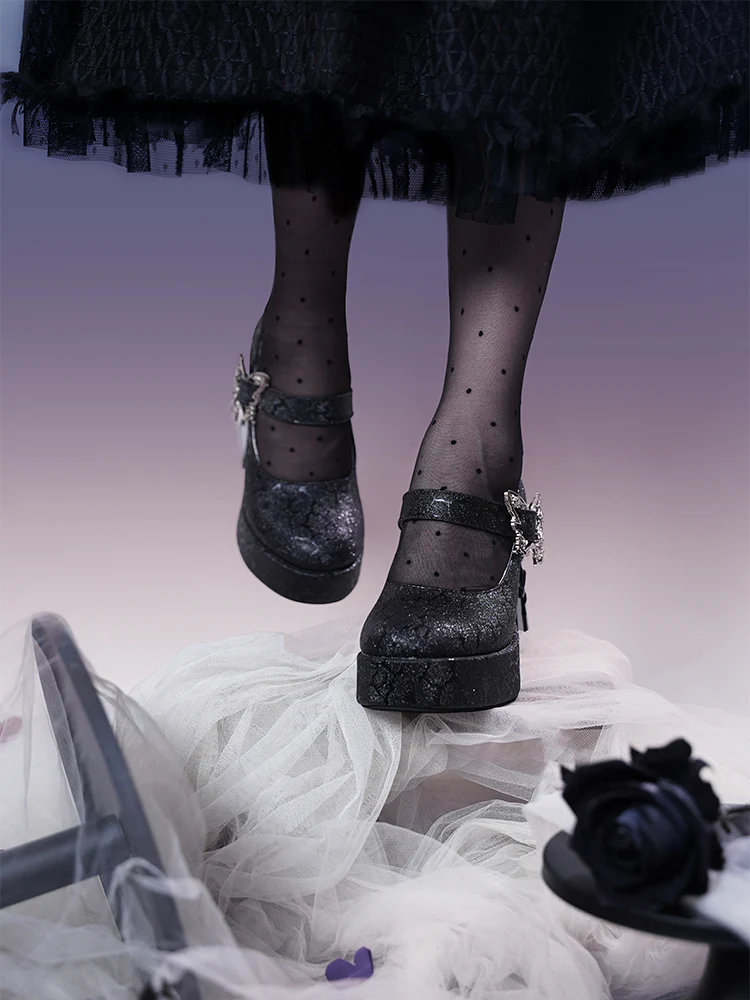 Dreamland - The cycle of all things - Lolita High Platform Shoes with Elegant Butterfly Buckle - Image 10