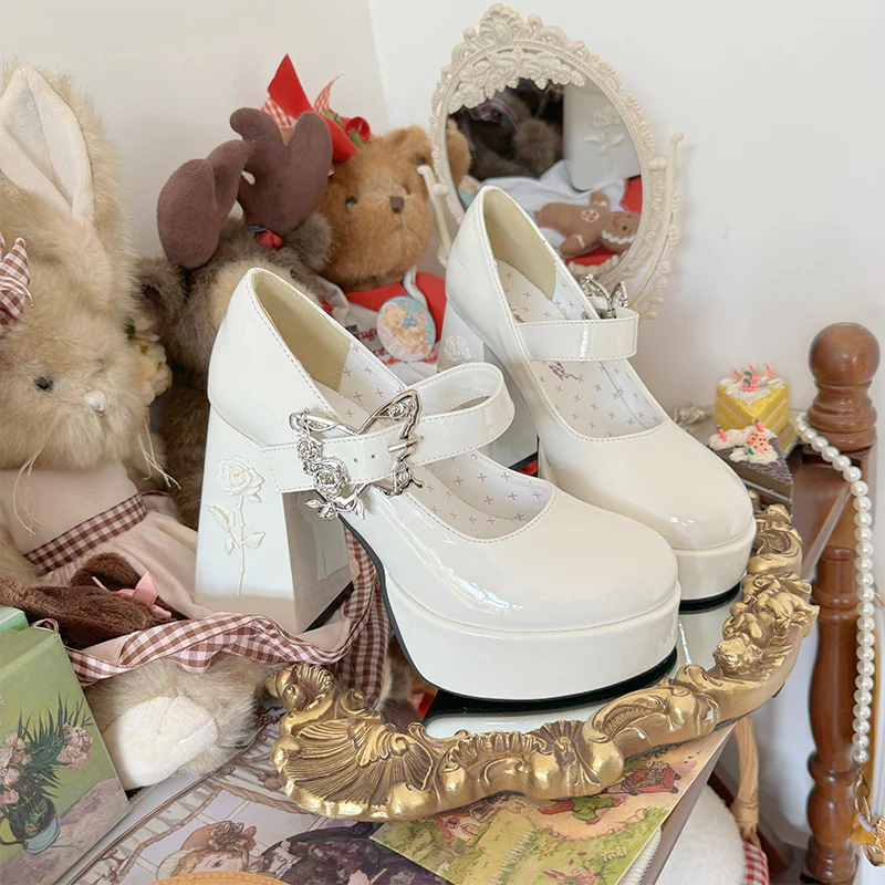 Dreamland - The cycle of all things - Lolita High Platform Shoes with Elegant Butterfly Buckle - Image 18