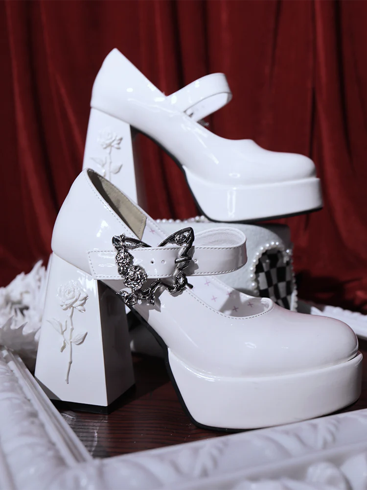 Dreamland - The cycle of all things - Lolita High Platform Shoes with Elegant Butterfly Buckle - Image 19