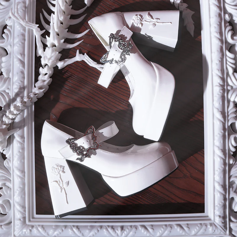 Dreamland - The cycle of all things - Lolita High Platform Shoes with Elegant Butterfly Buckle - Image 3