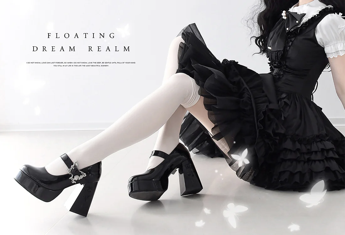 Dreamland - The cycle of all things - Lolita High Platform Shoes with Elegant Butterfly Buckle - Image 6