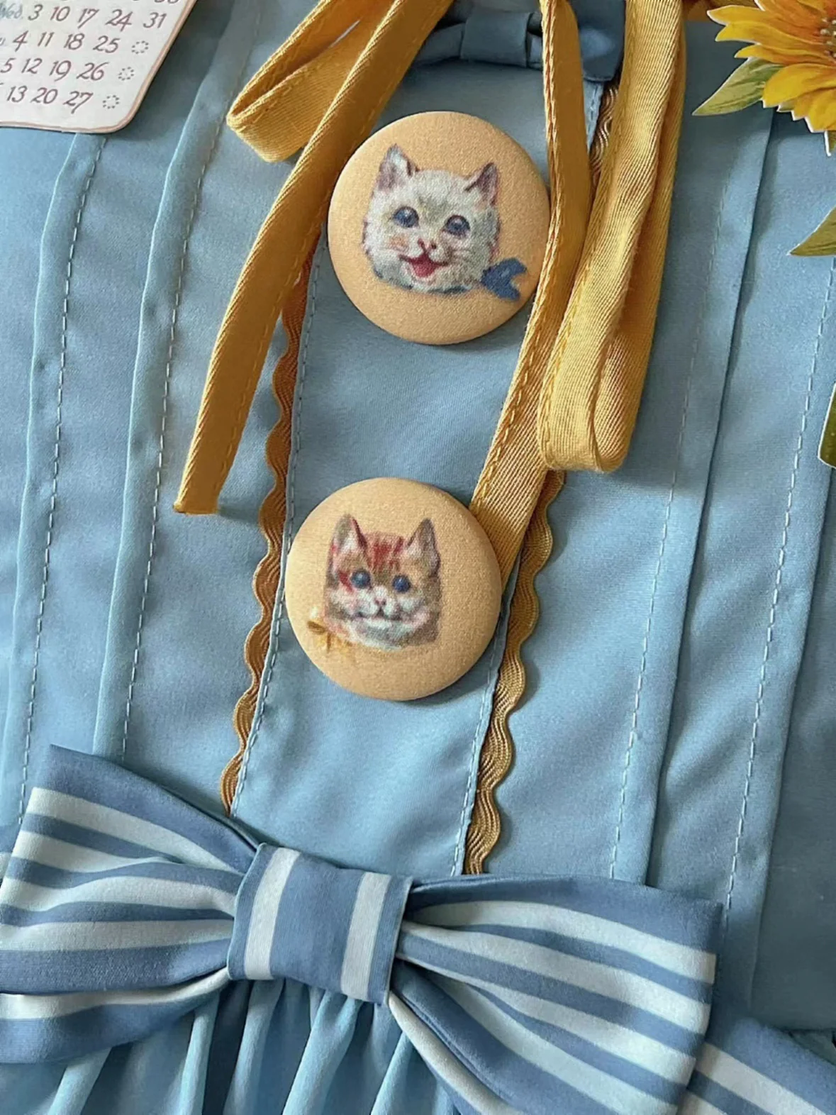 Cat and Sunflower - Sweet Lolita JSK, Cat and Sunflower Print - Image 48
