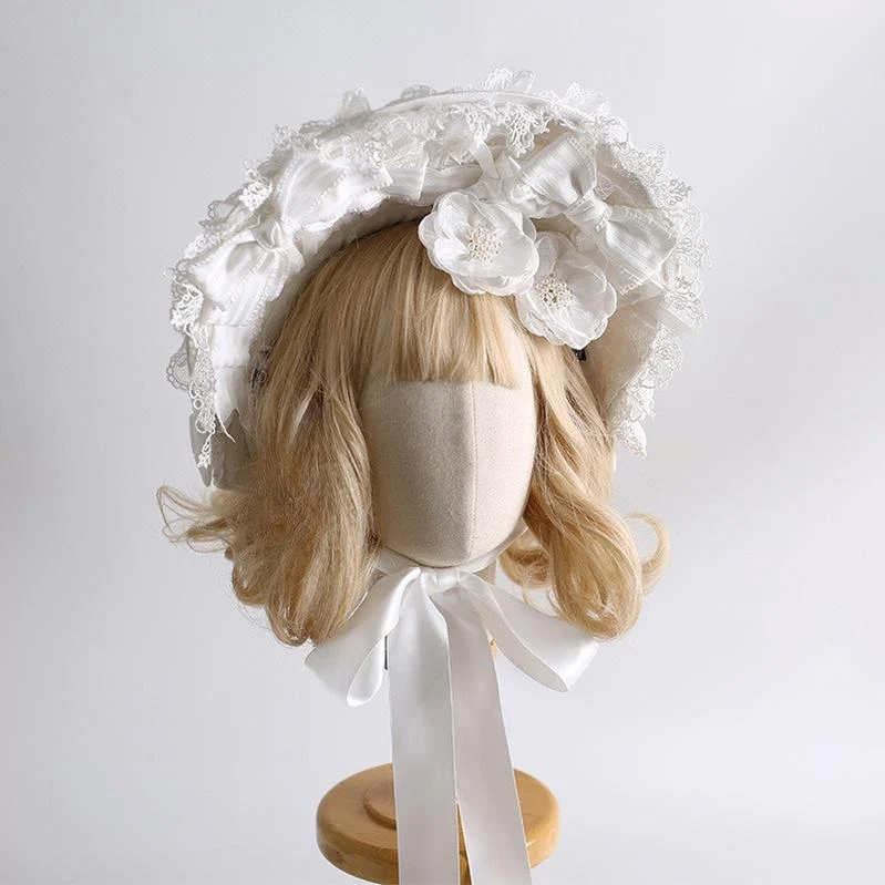 Xiaogui - Classic Lolita Lace Headdress Pure White Lolita Head Accessory - Image 3