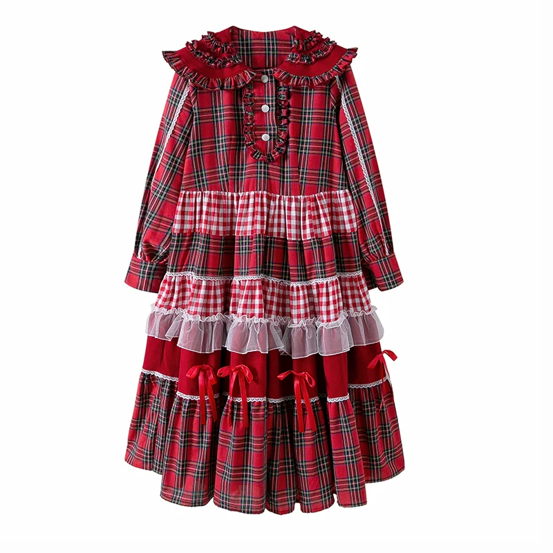 SOS MEME CLUB - Vintage Lolita OP Dress Red Lolita Plaid Dress for Spring Summer - Image 25
