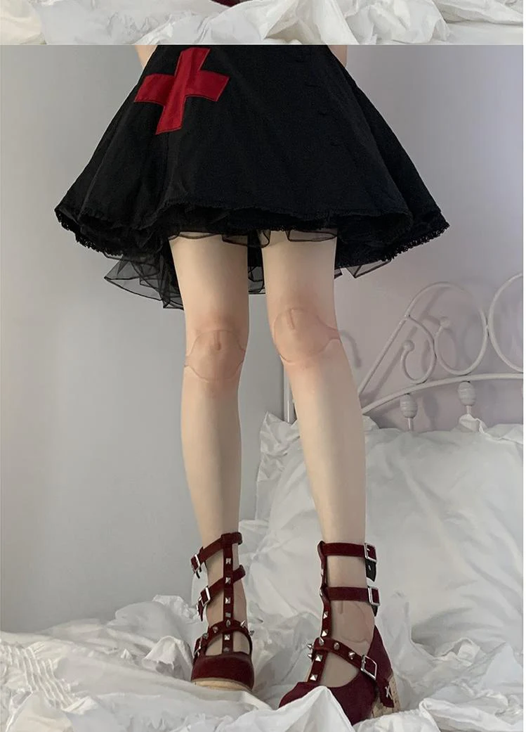 Sweet Lolita Pantyhose, Joint Print Light Stockings - Image 7