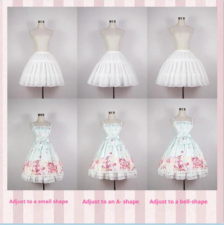 Adjustable Lolita Hoop Puffy Petticoat, 17.7" (45 cm) - Image 10