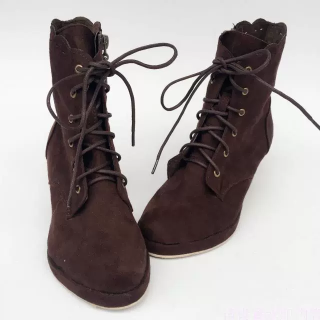 Antaina - Retro Lolita Shoes High Heel Suede Shoes Petal Shaped Topline Customized - Image 3