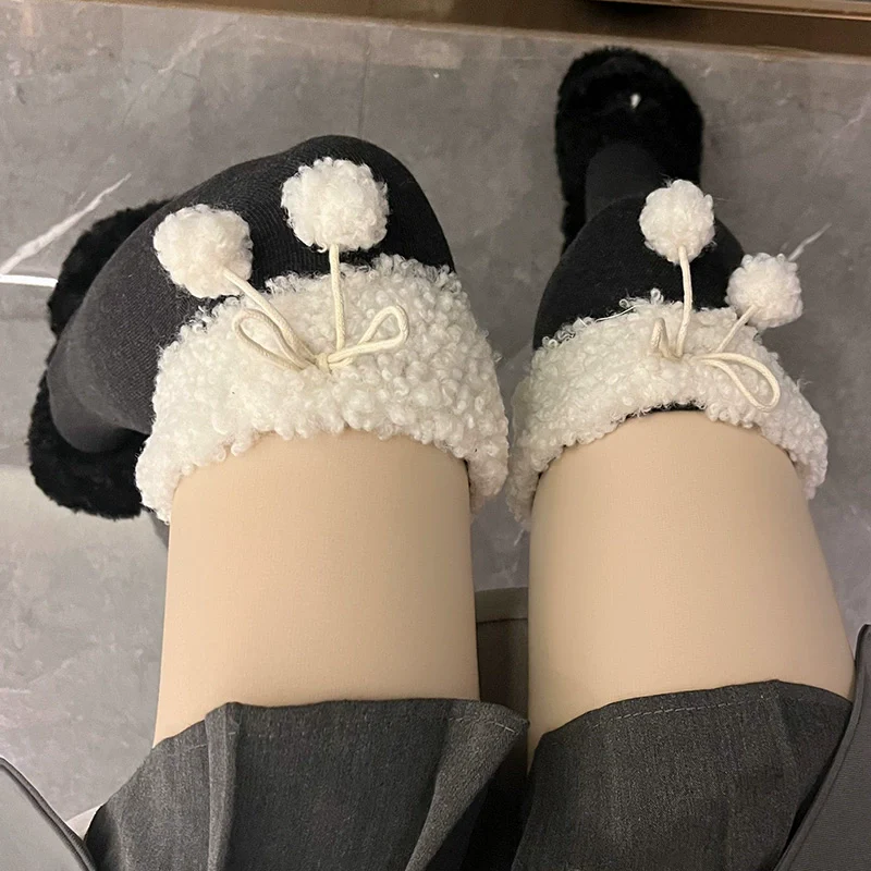 Hua Nai cat - Kawaii Winter Lolita Stockings Fuzzy Trim Furball Over-knee Socks - Image 18