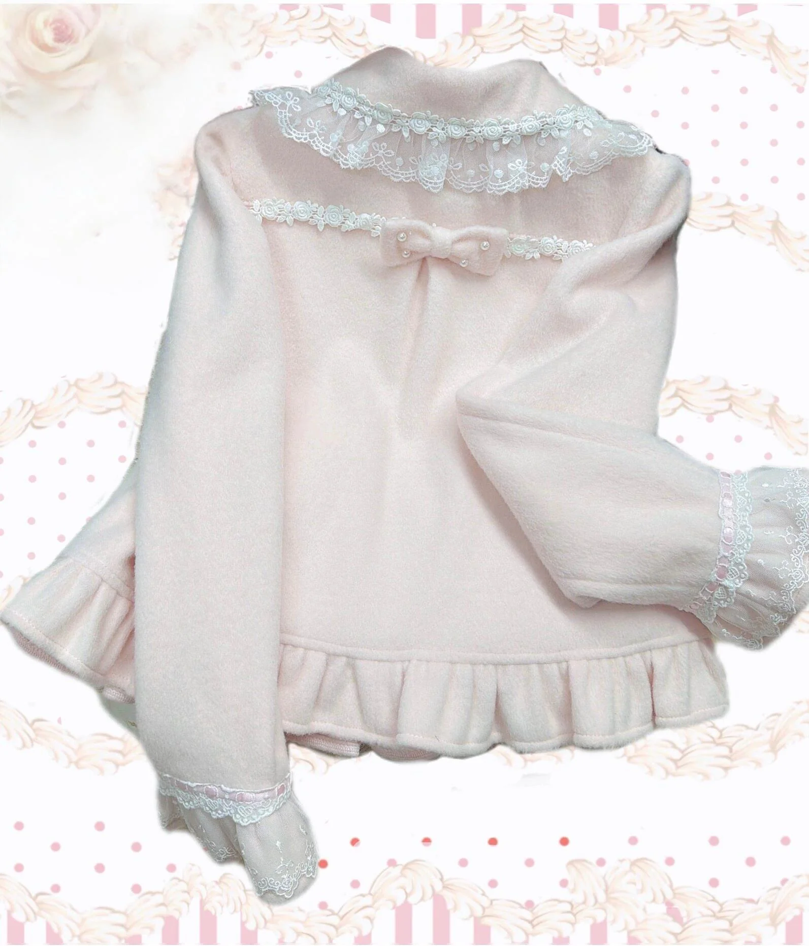 Petal Girl - Loose Sweet Lolita Coat, Detachable Bow - Image 15