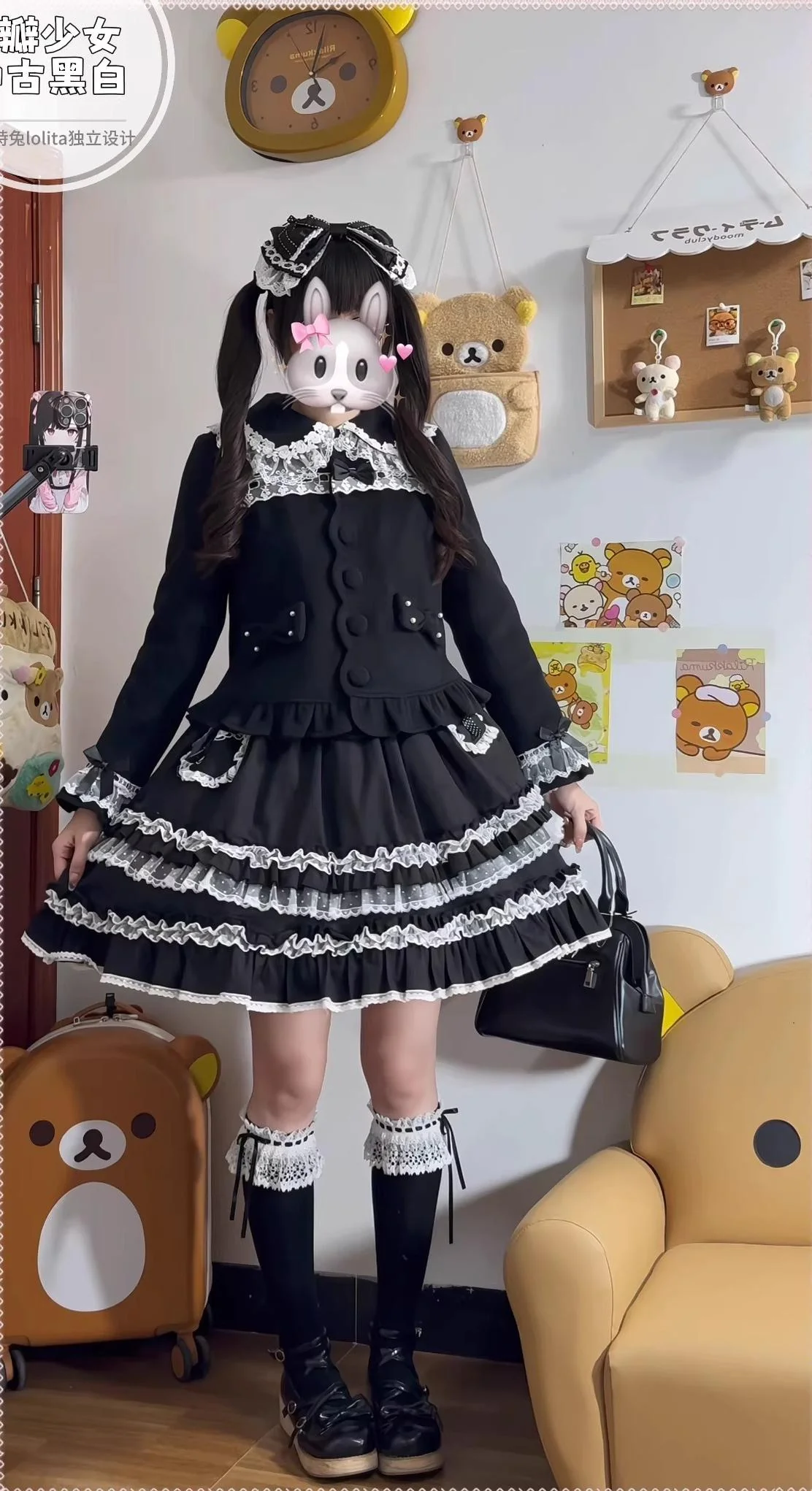 Petal Girl - Loose Sweet Lolita Coat, Detachable Bow - Image 6