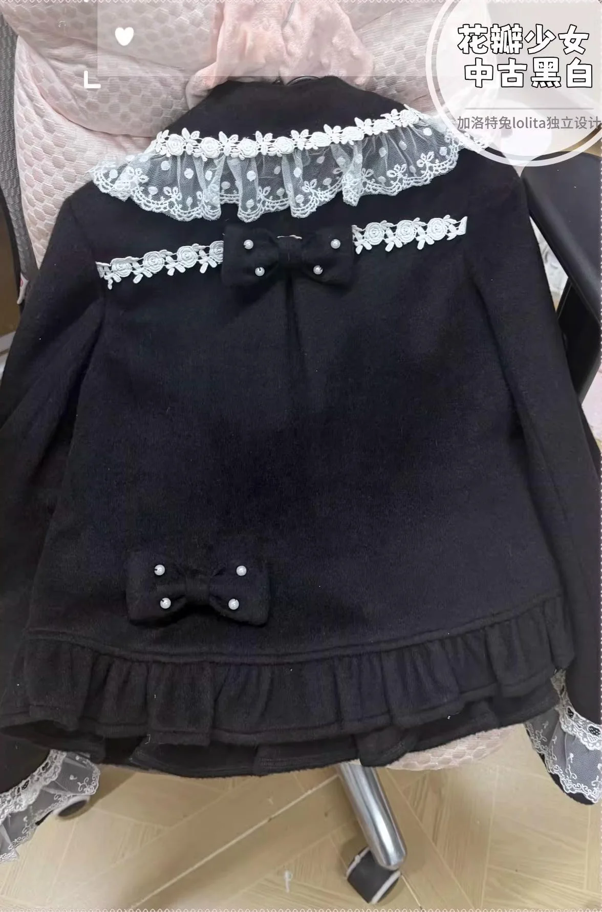 Petal Girl - Loose Sweet Lolita Coat, Detachable Bow - Image 9