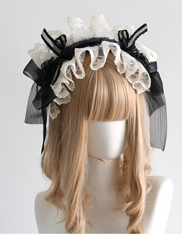 Xiaogui - Maid Lolita Hairband Doll Lolita Cuffs and Top Hat - Image 3