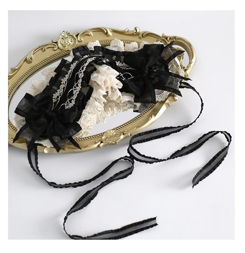 Xiaogui - Maid Lolita Hairband Doll Lolita Cuffs and Top Hat - Image 6