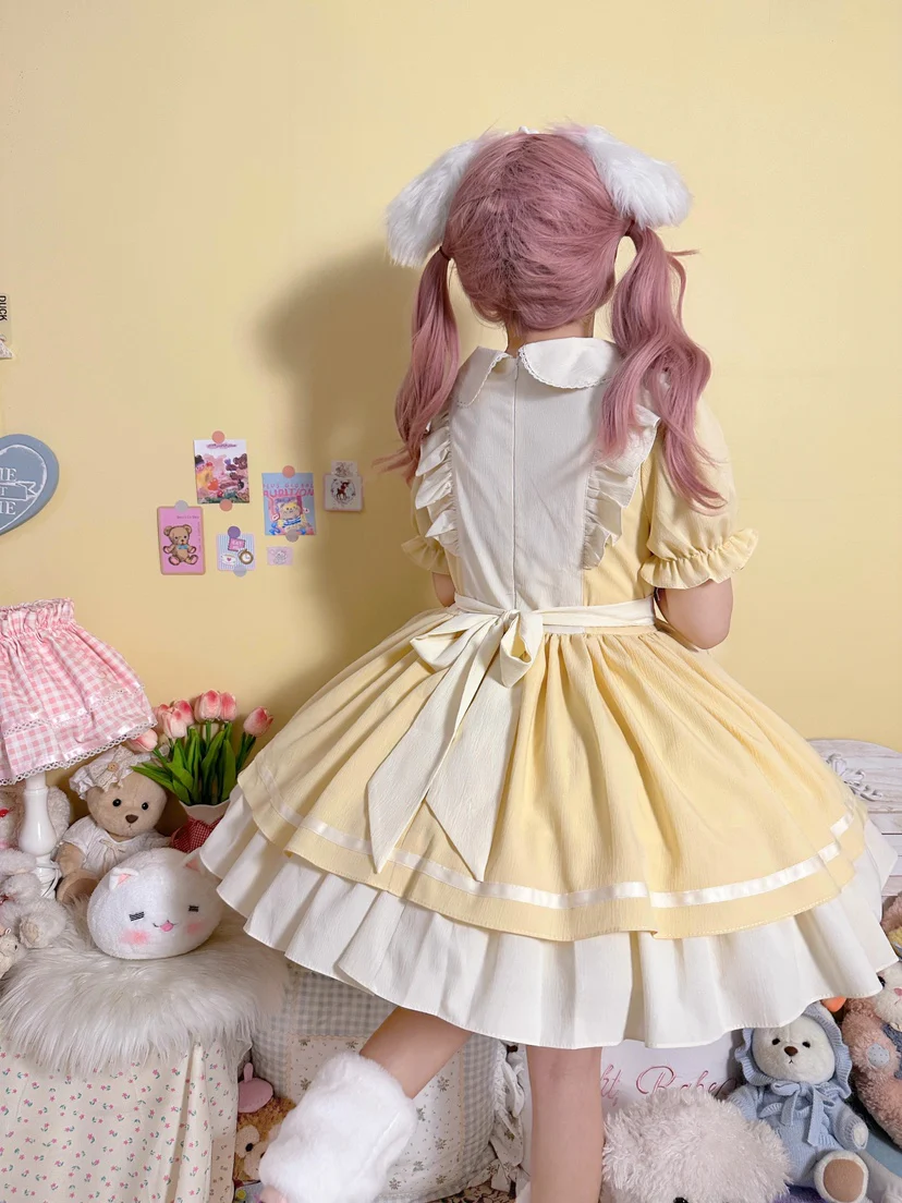 Qianmu - Cat Cafe - Maid Lolita OP dress with Detachable Bow and Apron - Image 6