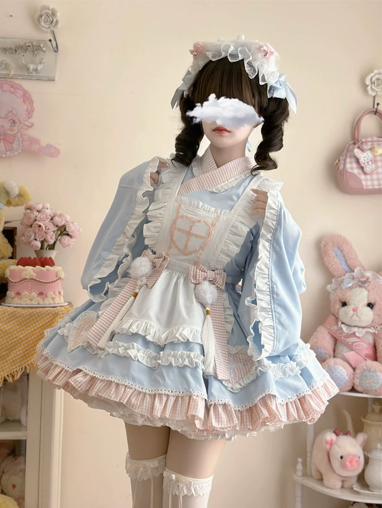 Hanguliang - Sweet Meow Nurse - Maid Lolita Skirt Set Kawaii Lolita Dress - Image 10