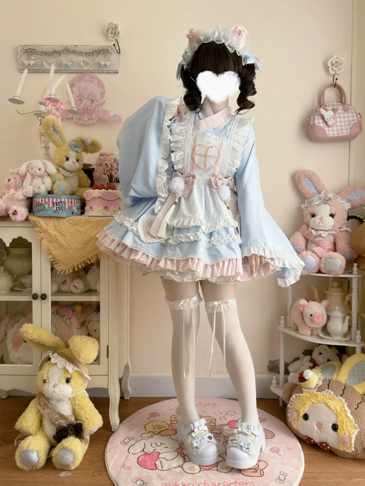 Hanguliang - Sweet Meow Nurse - Maid Lolita Skirt Set Kawaii Lolita Dress - Image 11
